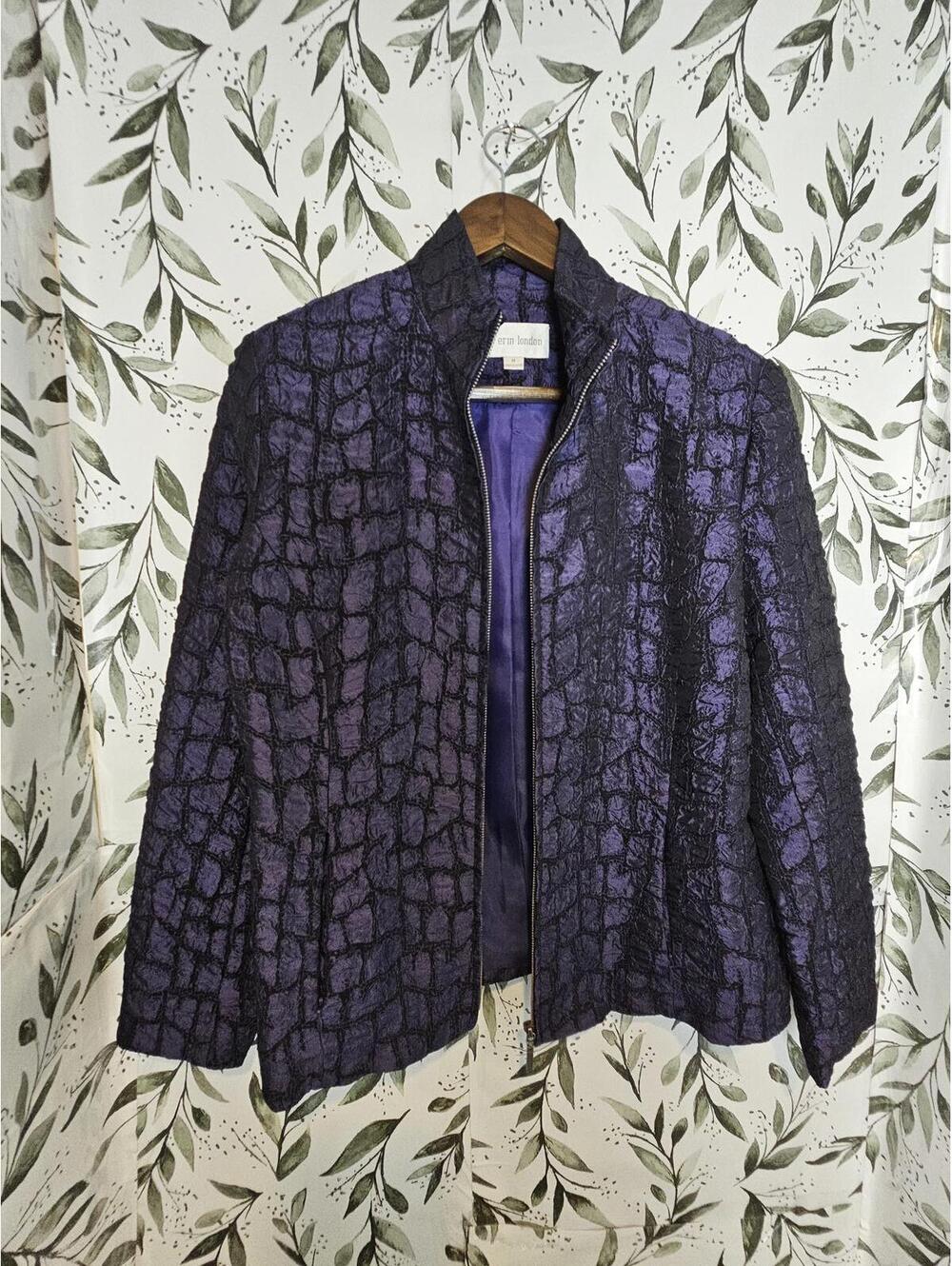 Erin London Jacket Purple Womens Size M Iridescent